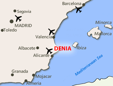Map Spain Denia